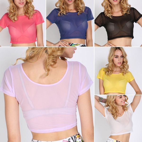 mesh crop top womens