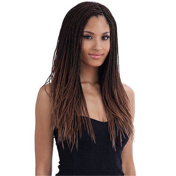 Wholesale Ombre Dark Brown Braiding Hair Synthetic Lace Front Wig