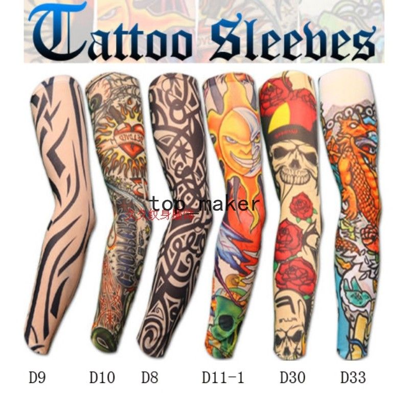 Acheter Tatouage Manches Gros New 140 Sortes De Styles En Nylon Extensible Faux Basket Tattoo Uv Manches Manchettes Manguito Bas De 3757 Du