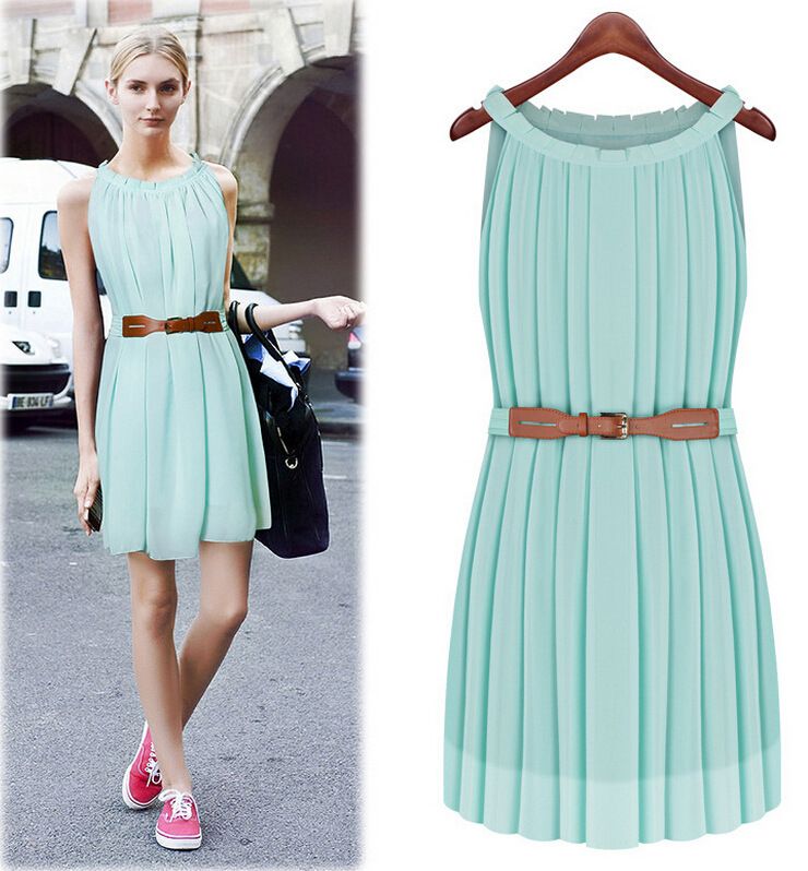 summer light blue dress