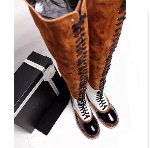 brown lace up thigh high boots