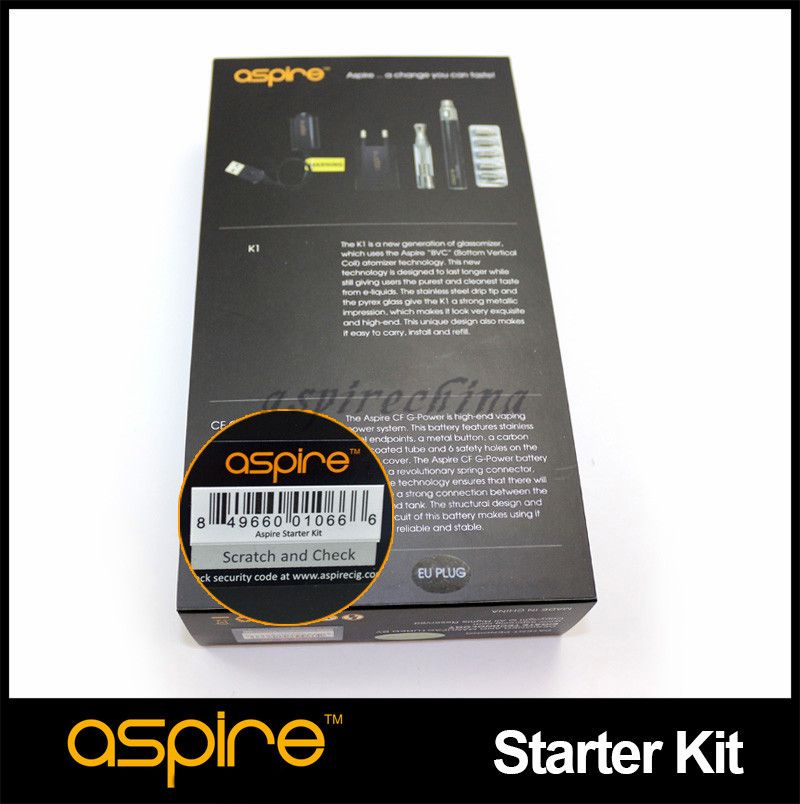 Original Aspire Starter Kit Vape Pen 900mAh CF G Power Battery And 1