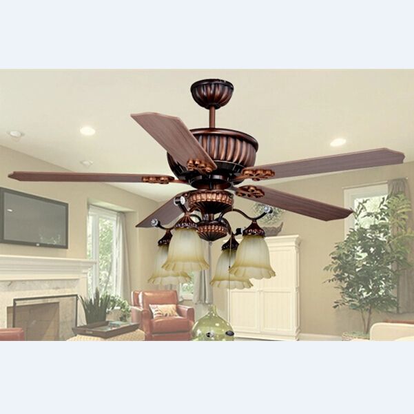 2019 Ceiling Fan European Retro Glass Wood Ceiling Fan Light Dining Room Pendant Light Remote Control Light L 1320mm H 600mm From Soon 372 67