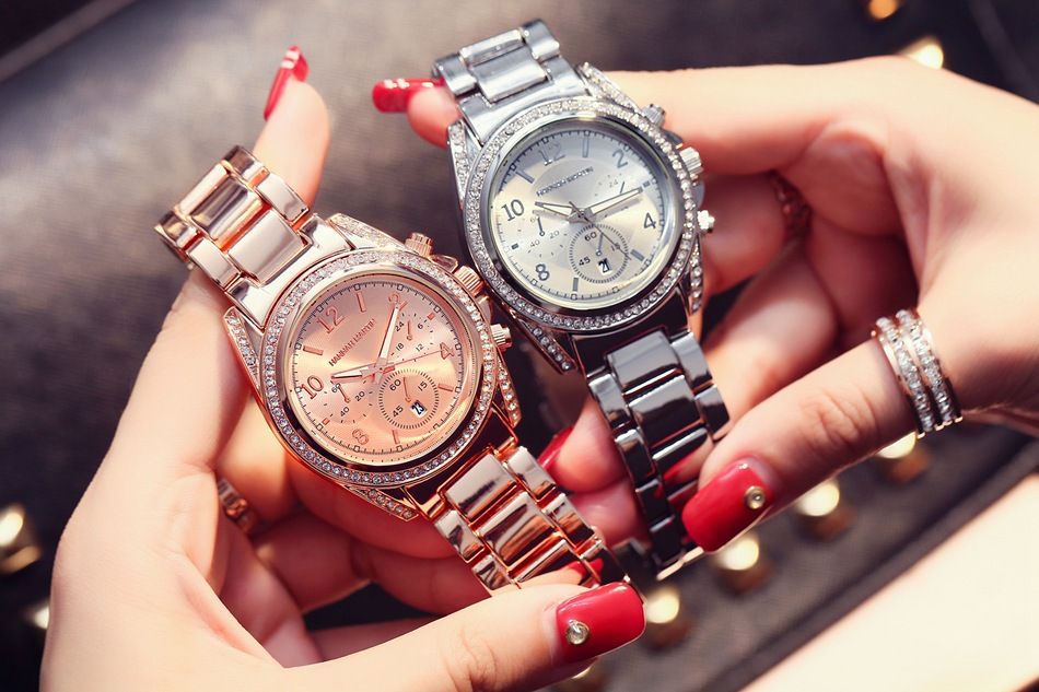 Oro rosa HM Relojes de moda para mujer 2018 Reloj Mujer de pulsera de cuarzo