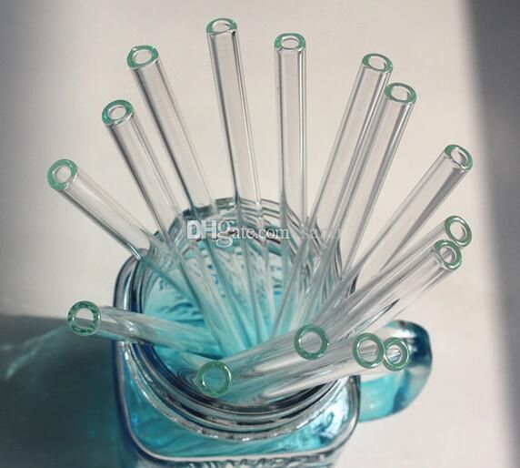 8" Reusable Straight Pyrex Glass Drinking Straw fr Wedding Birthday Party Supply 