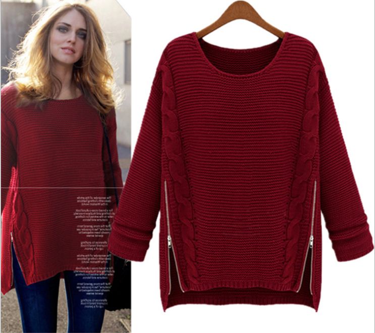 red pullover women's