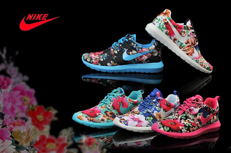 nike running shoes with flowers