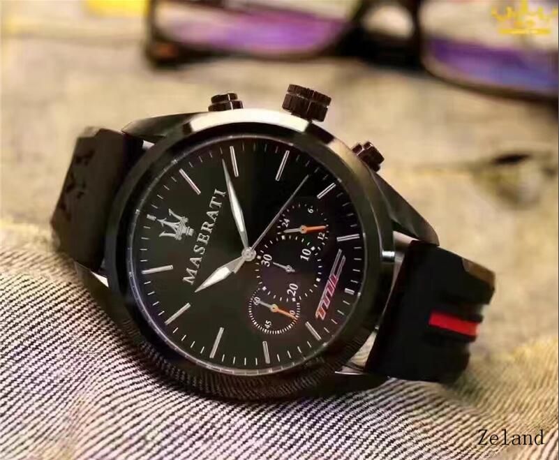 Acquistare Famosi Maserati Orologi Uomo Luxury Brand Cinturino In Silicone  Al Quarzo Doppio Fuso Orario Analog Data Uomo Sport Militare Oversize  Orologio Da Polso Economico | Consegna Veloce E Qualità | It.Dhgate