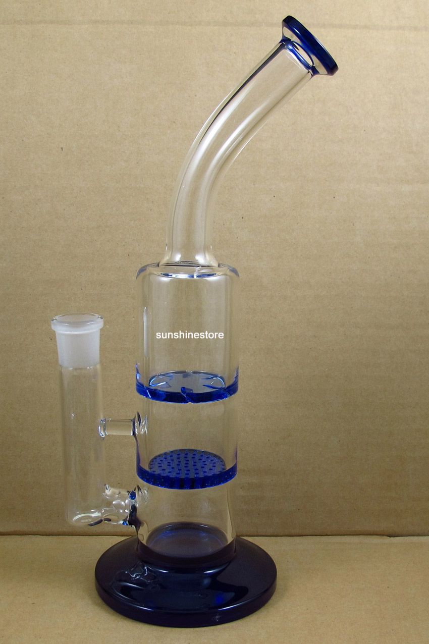 Acheter Pas Cher 10 Pouces Verre Verre Fumant Bong Bubbler Pipe Avec Disque Tornade Et Nid Dabeille Deux Fonctions Livraison Gratuite Du 17 36 Fr Dhgate