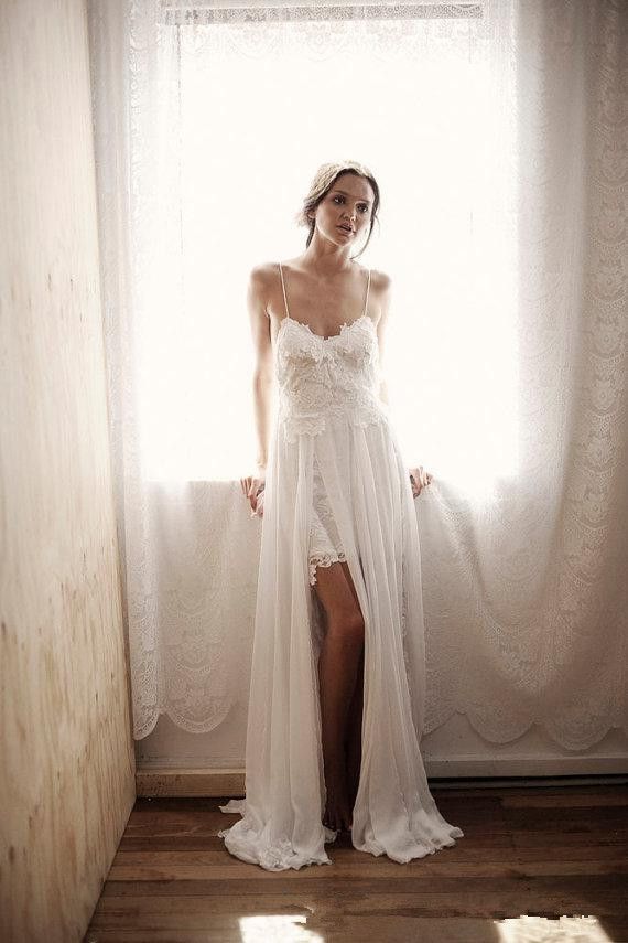 Simple Beach Wedding Dresses 2015 Hawaii Wedding Gowns Spaghetti