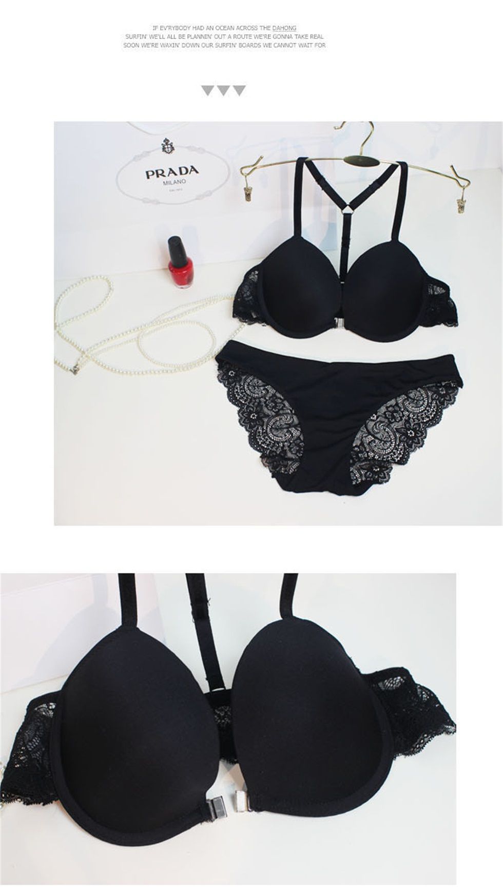 2021 2015 Limited Sale Sexy Bra Set Women Smooth Lace Buckle Y Line