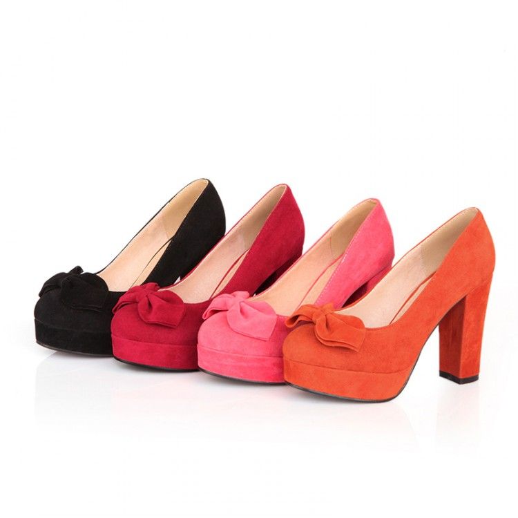 Decline hunt ornament Shoes and 2016 thick with Korean Fashion Pink shallow mouth Europe waterproof bow roundheaded high heels Decline hunt ornament Shoes and 2016 thick with Korean Fashion Pink shallow mouth Europe waterproof bow roundheaded high heels