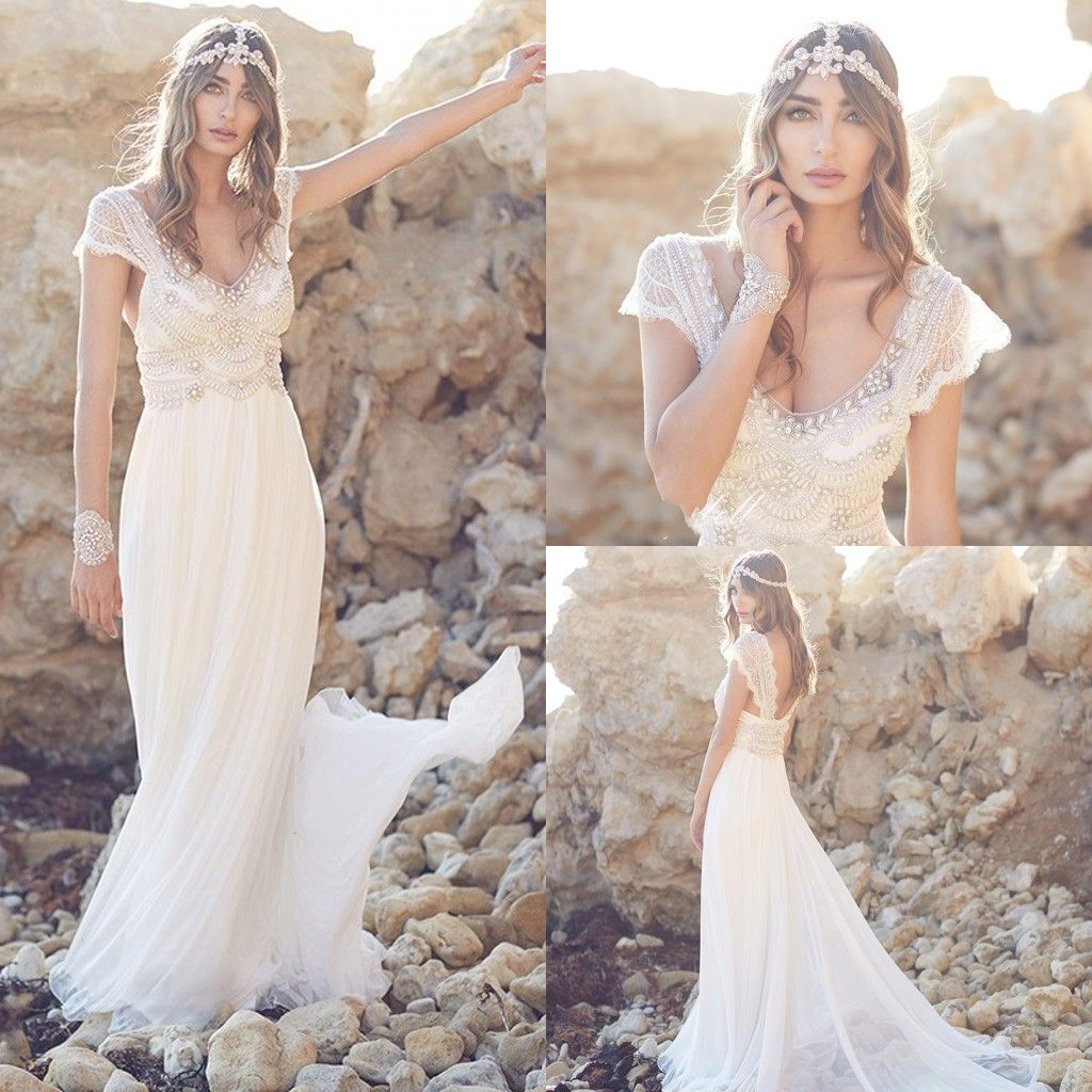 beaded boho wedding dress