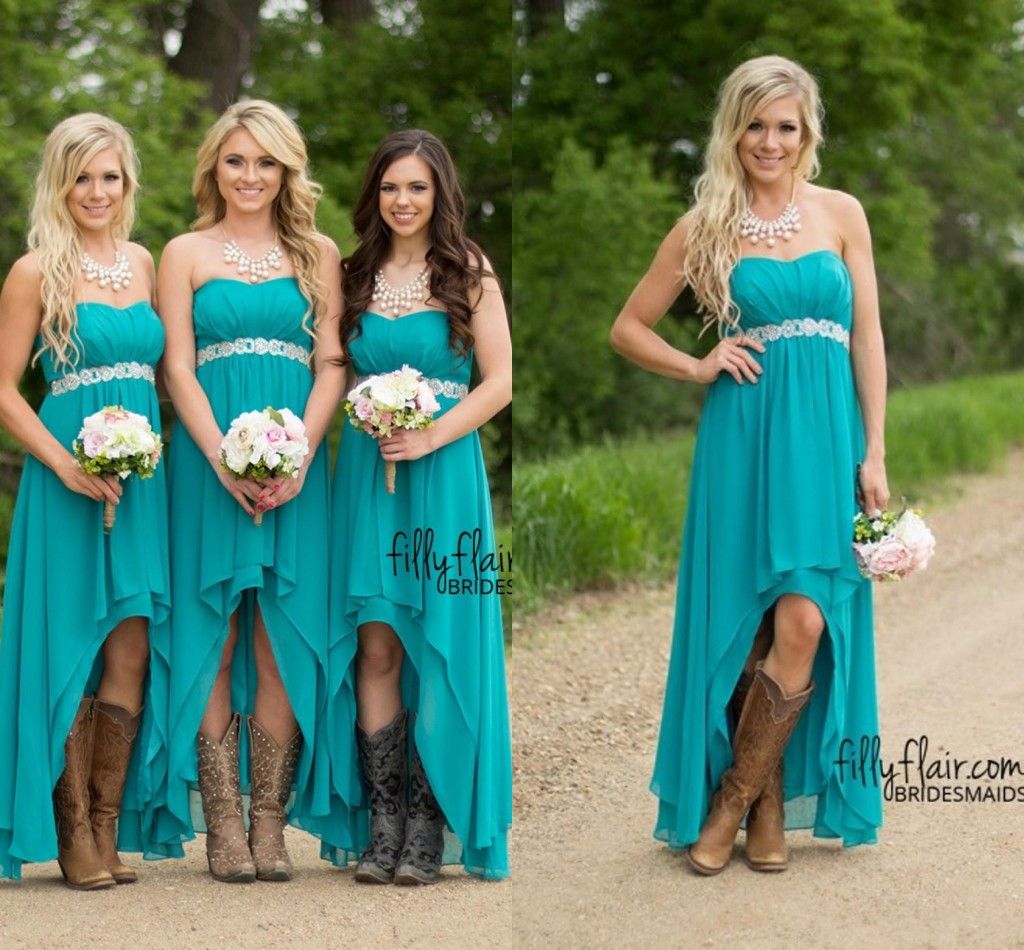 Grosshandel 30 Turkis High Low Brautjungfer Kleider Billig Under 100 Mode Western Country Chiffon Hochzeit Guest Gowns Plus Size Boho Mutterschaft Von Allanhu 73 71 Auf De Dhgate Com Dhgate
