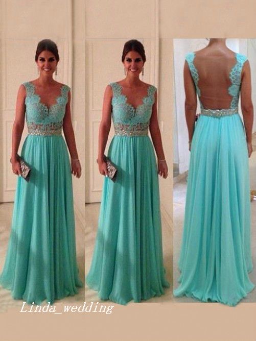 Vestido Noite Frete Grátis New Arrival Alta Qualidade Menta Cor Verde A Linha Princesa Applique Chiffon Sem Mangas Mulheres Vestidos De Noite Vestido Para Casamento À Noite De Linda_wedding, $660,67 | Pt.Dhgate.Com