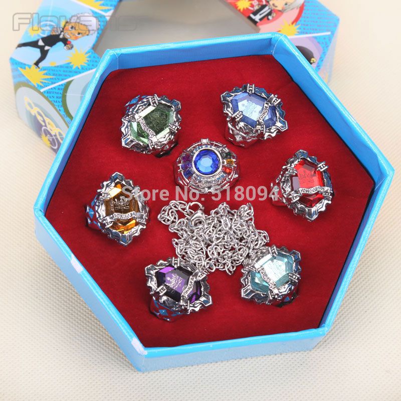 Anime Hitman Reborn Sawada Tsunayoshi Cosplay Vongola Anillos Conjunto con Caja al por
