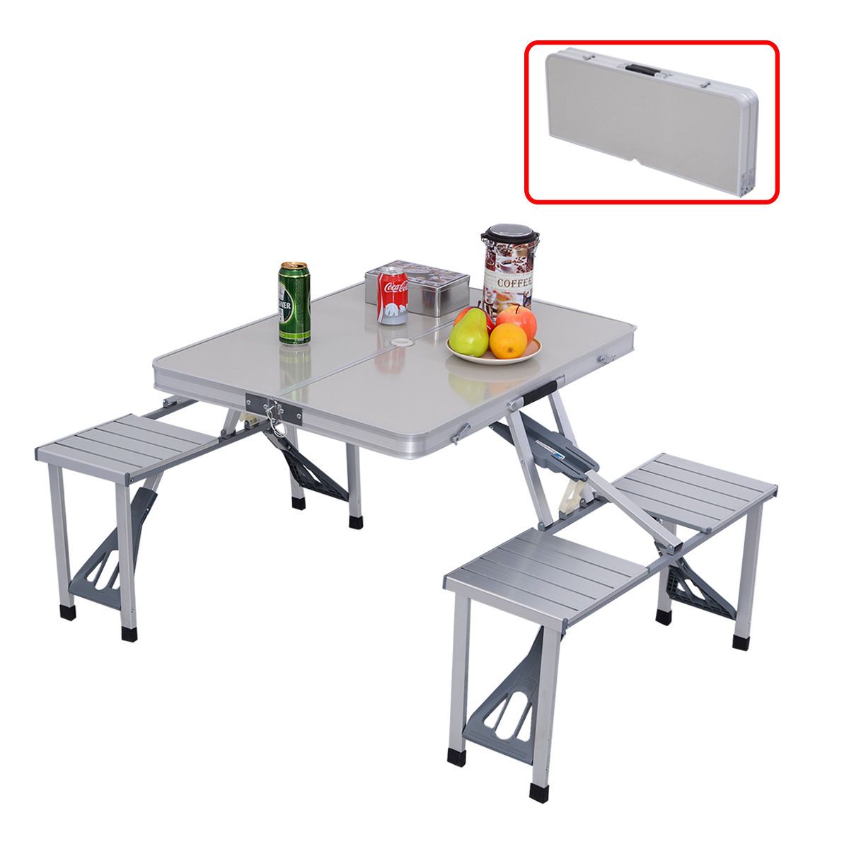 2019 4 Seats Outdoor Garden Aluminum Portable Folding Camping