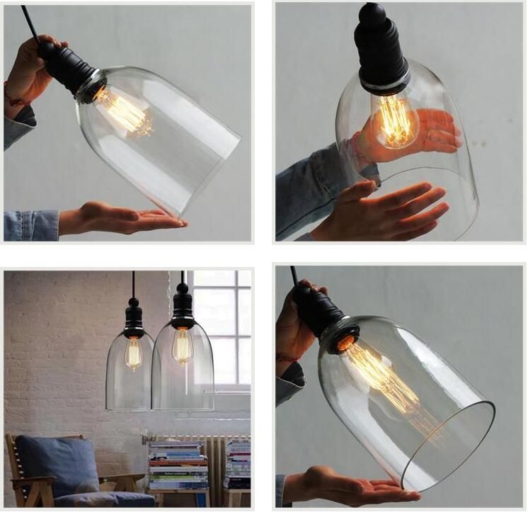 Retro Industrial Diy Ceiling Lamp Light Glass Pendant Lighting