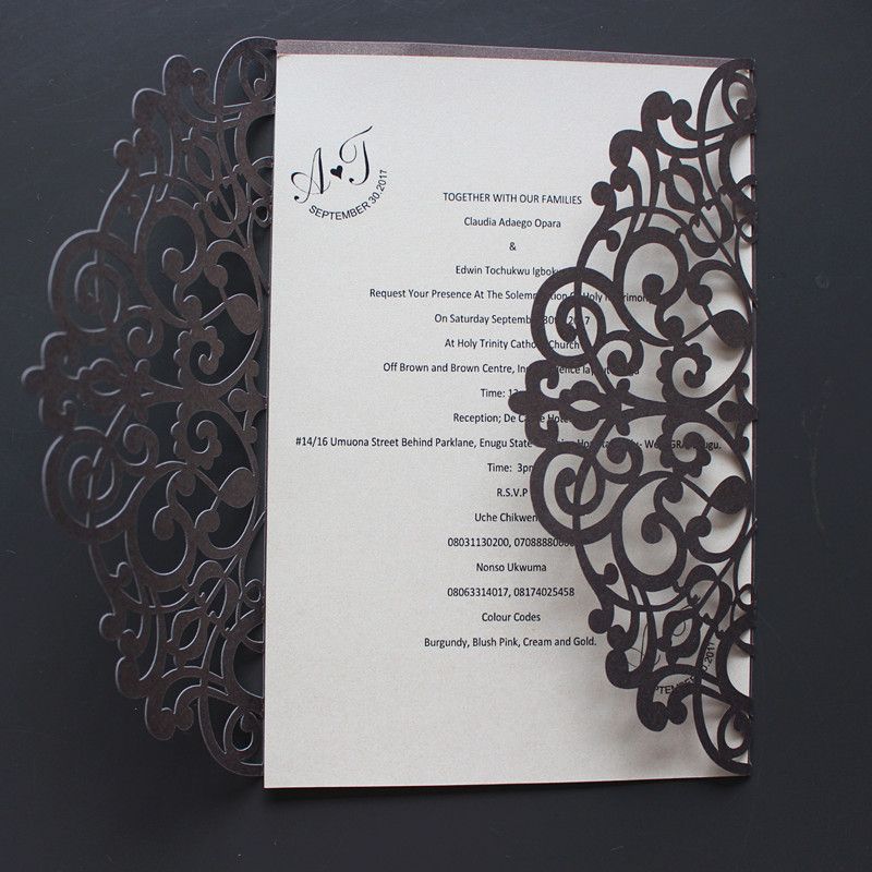 Coffee Shine Wedding Invitations Cricut Flower Hollow