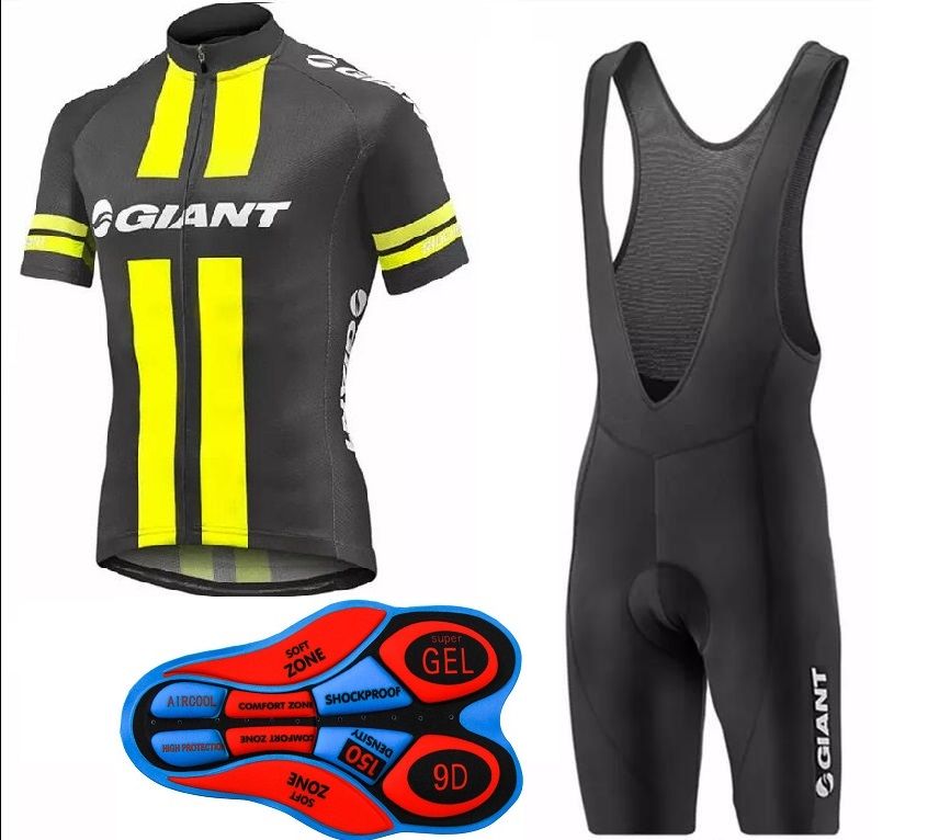 Acheter 2017 Giant New Cyclisme Maillot Cuissard A Bretelles Set Hommes Fluo Jaune Et Noir De 15 86 Du Nlgcshop Dhgate Com