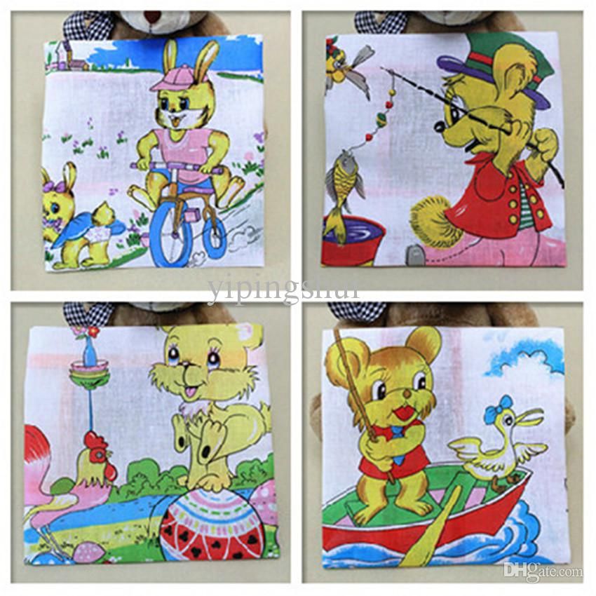 Pañuelos de dibujos animados al por mayor-9pcs niños 100% algodón bolsillo cuadrado pañuelo para Pañuelos de dibujos animados al por mayor-9pcs niños 100% algodón bolsillo cuadrado pañuelo para