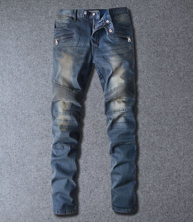 Best And Latest Gender BALMAIN Jeans Balmai Mens Skinny Jeans Men 2015 Runway Distressed Slim Elastic Jeans Denim Biker Jeans Hiphop Pants Washed Jeans For | DHgate.Com