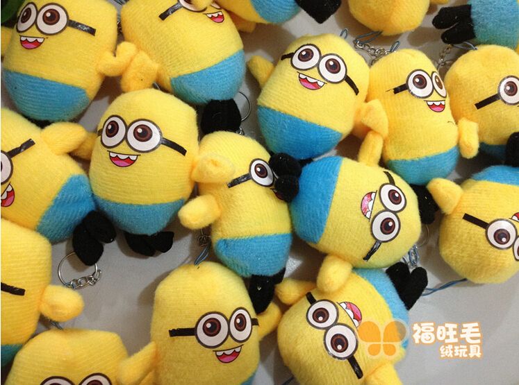 2015 Hot New Minions Keychains Despicable Me Minion Plush Pendant Key