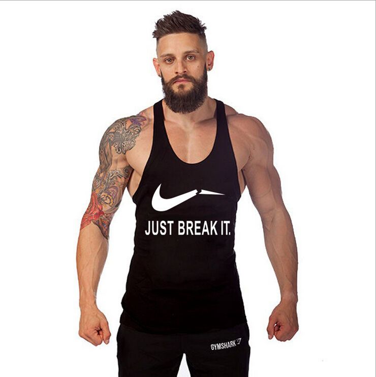 2021 Mens Professional Bodybuilding Tight Vest Man Gym Tank Fitness ...