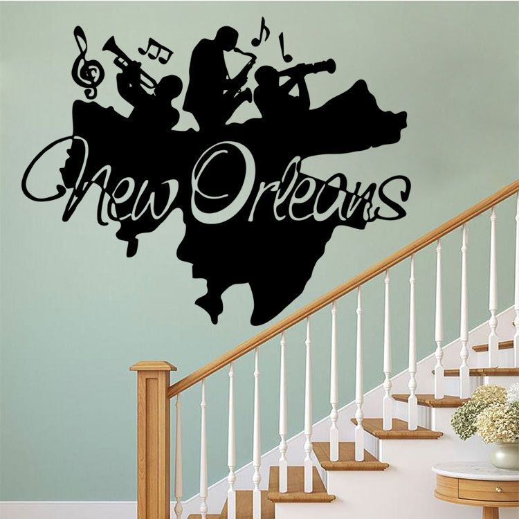 new orleans jazz wall art mural decor sticker jazz band wall applique poster home decor decal - Home Decor Decals new orleans jazz wall art mural decor sticker jazz band wall applique poster home decor decal - Home Decor Decals