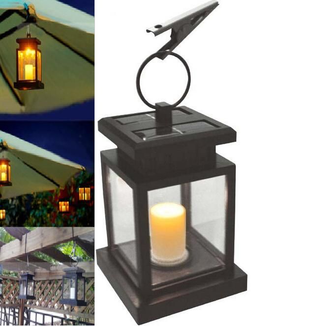 Outdoor Solar Powered LED Candle Lantern Light Garden Landscape Hanging Lamp New