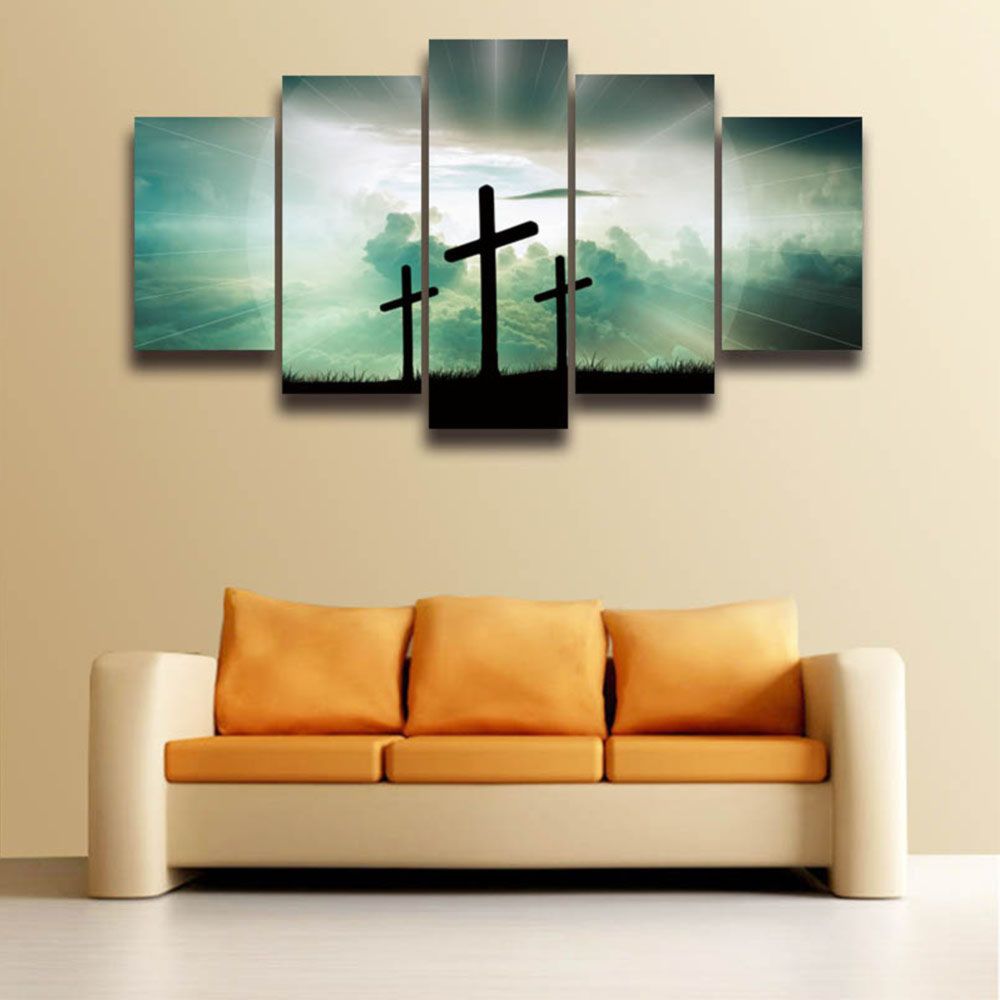 2020 5 Panel Painting Canvas Wall Art Christian Cross Modular Picture Hd Prints Poster Artwork For Home Decor Living Room Bedroom From Anhonestseller 15 31 Dhgate Com