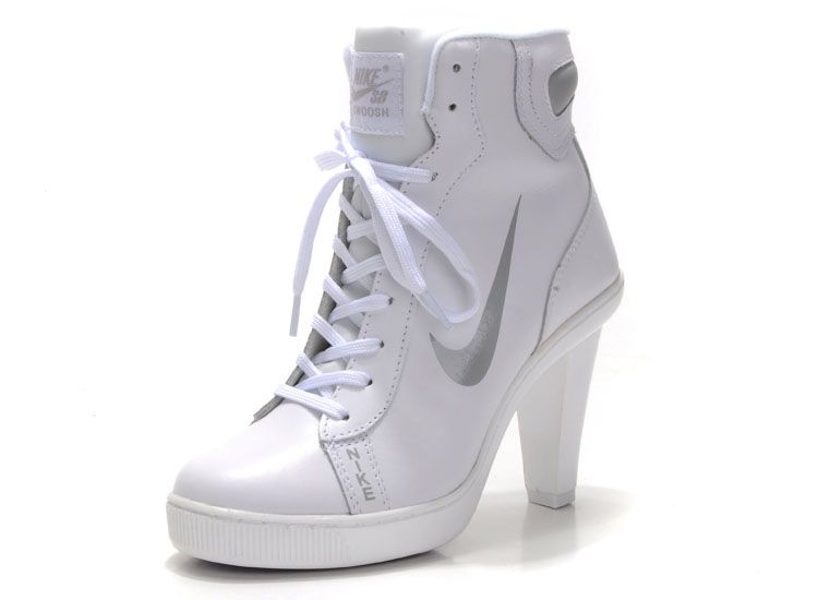 white nike heels