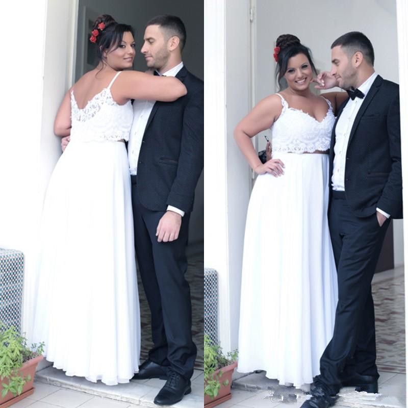 2 piece wedding dress plus size