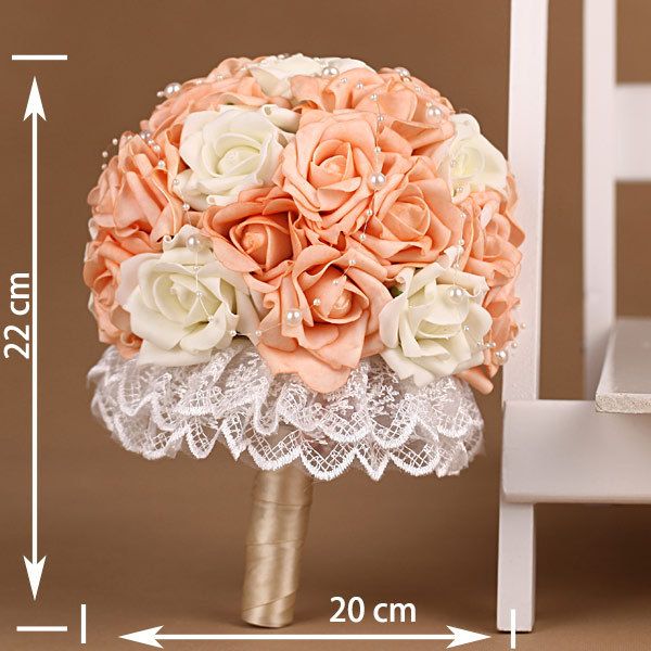 Acheter 2018 Mousse De Mariée Pas Cher Bouquet De Mariage Avec Des Fleurs Faite à La Main Fleurs Fleur Automne Faveurs De Mariage Mariée Tenant Des
