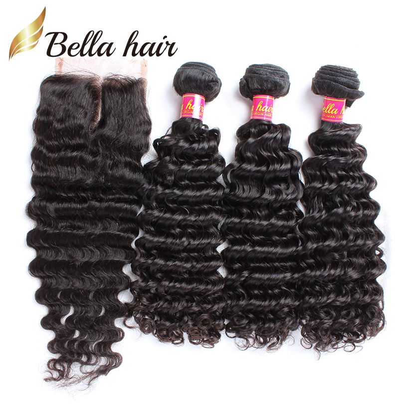 hair weaves with middle part closure