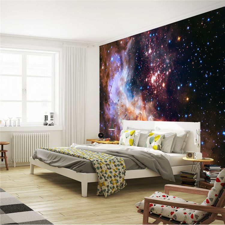 3d Gorgeous Galaxy Photo Wallpaper Custom Silk Wallpaper Starry Night Wall Mural Art Painting Hoom Decor Kid Bedroom Living Room Decoration Wallpaper