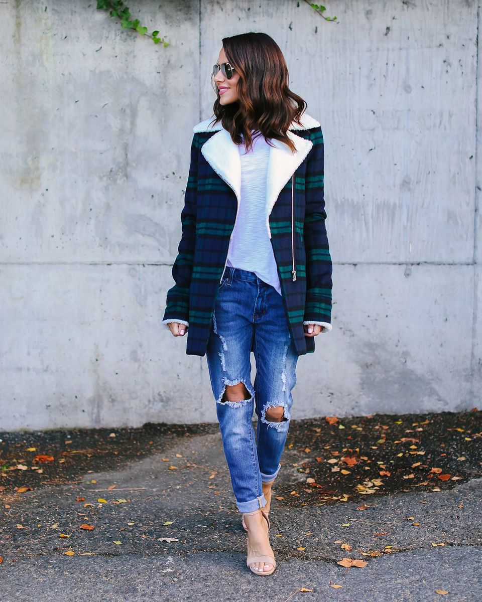 green plaid jacket womens