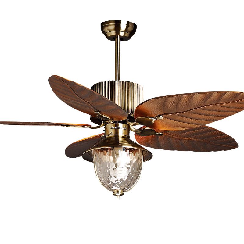 2019 51 Ceiling Fan Light 5 Blades Study Room Bronze Ceiling Fan Glass Lampshade Living Room Luxury Plasitic Fan Blade Bedroom Ceiling Fans From