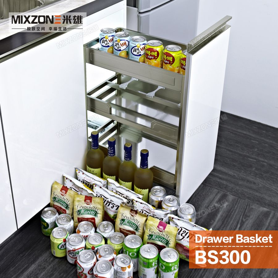 2021 Multi Functional Stainless Steel Pull Out Three Tier Spice Jars