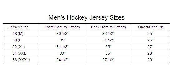 reebok womens hockey jersey sizing