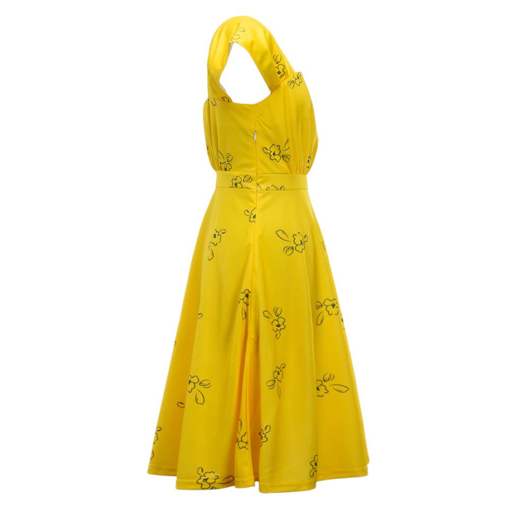 2019 Womens Formal Celebrity La La Land Emma Stone Mia Cosplay Yellow Elegant Ladies Women Long Party Dresses Summer Style Women Dresses Costumes From