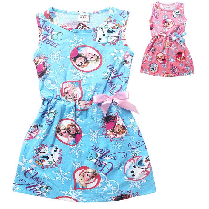 Compra Chicas Elsa Anna Vestido Estampado Niños De Los Niños Sin Mangas Del  Vestido De Cosplay Costume Frozen Niños Ropa De Verano / Barato | Entrega  Rápida Y Calidad | Es.Dhgate