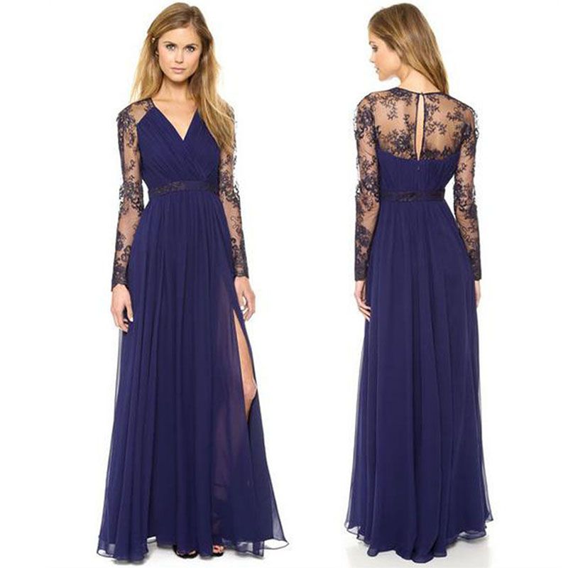 slimming formal dresses with sleeves