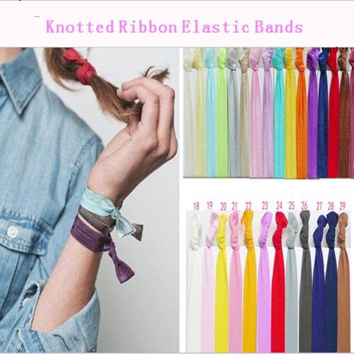 2019 Option New Knotted Ribbon Hair Tie Ponytail Holders Stretchy