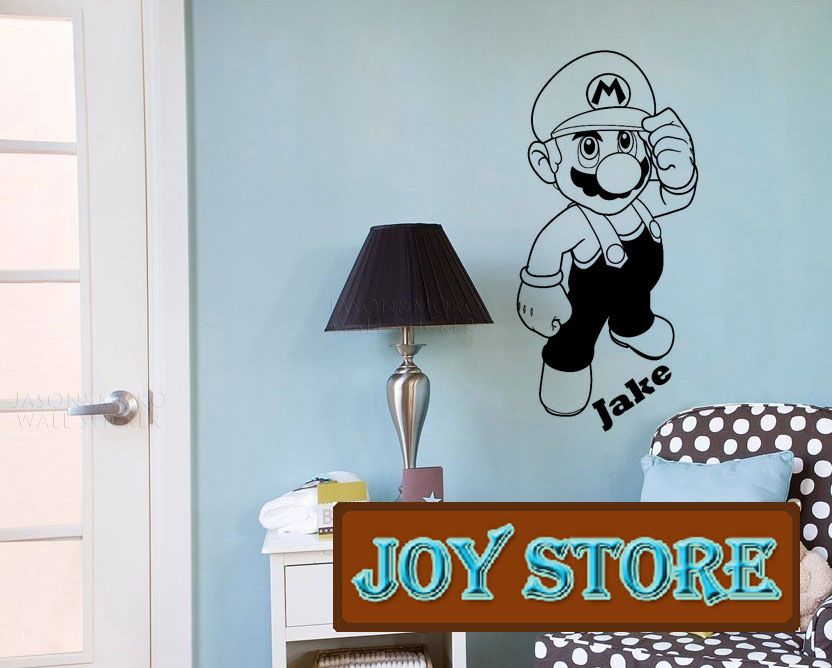 Super Mario Wall Decal Art Sticker Children Nursery Personalized With A Name Of Your Choice Large 57 120cm Removable Wall Decals For Living Room Removable Wall Decals Nursery From Joystickers 22 61 Dhgate Com