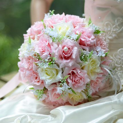 Acheter Bouquet De Mariée De Mariage 8 Couleurs Soie Artificielle Tissu De Soie Fleurs De Demoiselle Dhonneur De Mariage Bouquets Thème De Fête Boule