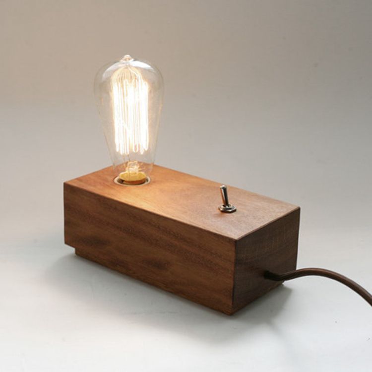 2020 Vintage Edison Wooden Lamp Base Old Fashion With T64
