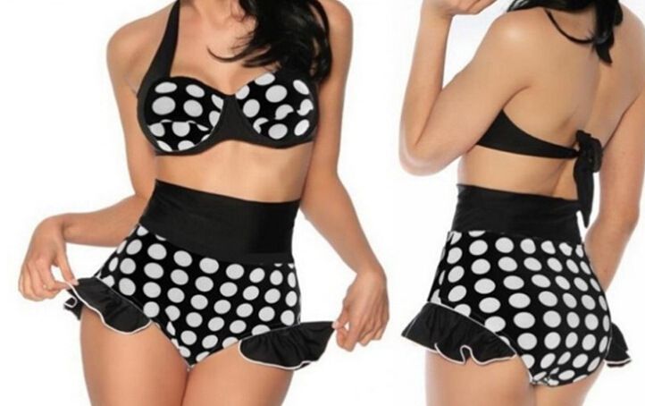 white retro swimsuit