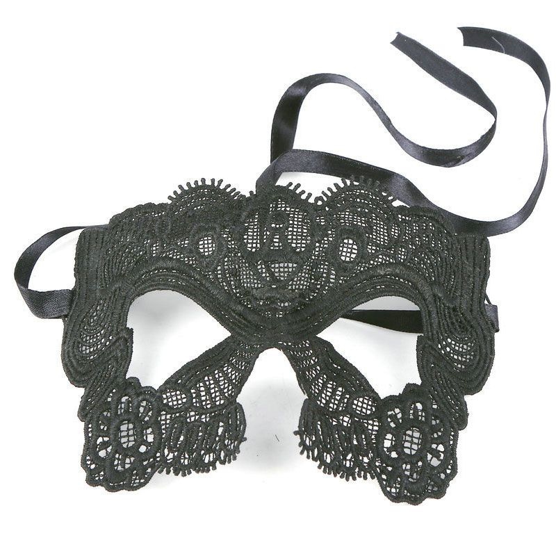 Noir Superbe Vénitien Masque de Mascarade Halloween Party dentelle robe fantaisie UK 