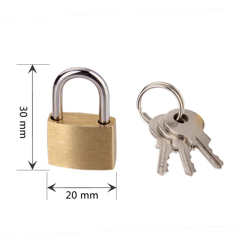 20mm Candado Pequeño de Latón Macizo 20mm Mini Bolso de bloqueo de equipaje maleta de viaje Gimnasio